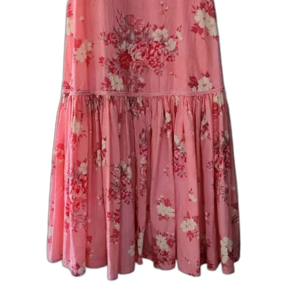 LoveShackFancy Salma Puff-Sleeve Cotton Maxi Dress, Pink, Size 0 - Picture 8 of 12